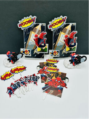 Ultimate Spider-Man DecoPac Cake Topper Motorcycle Figure Set New Old Stock Read